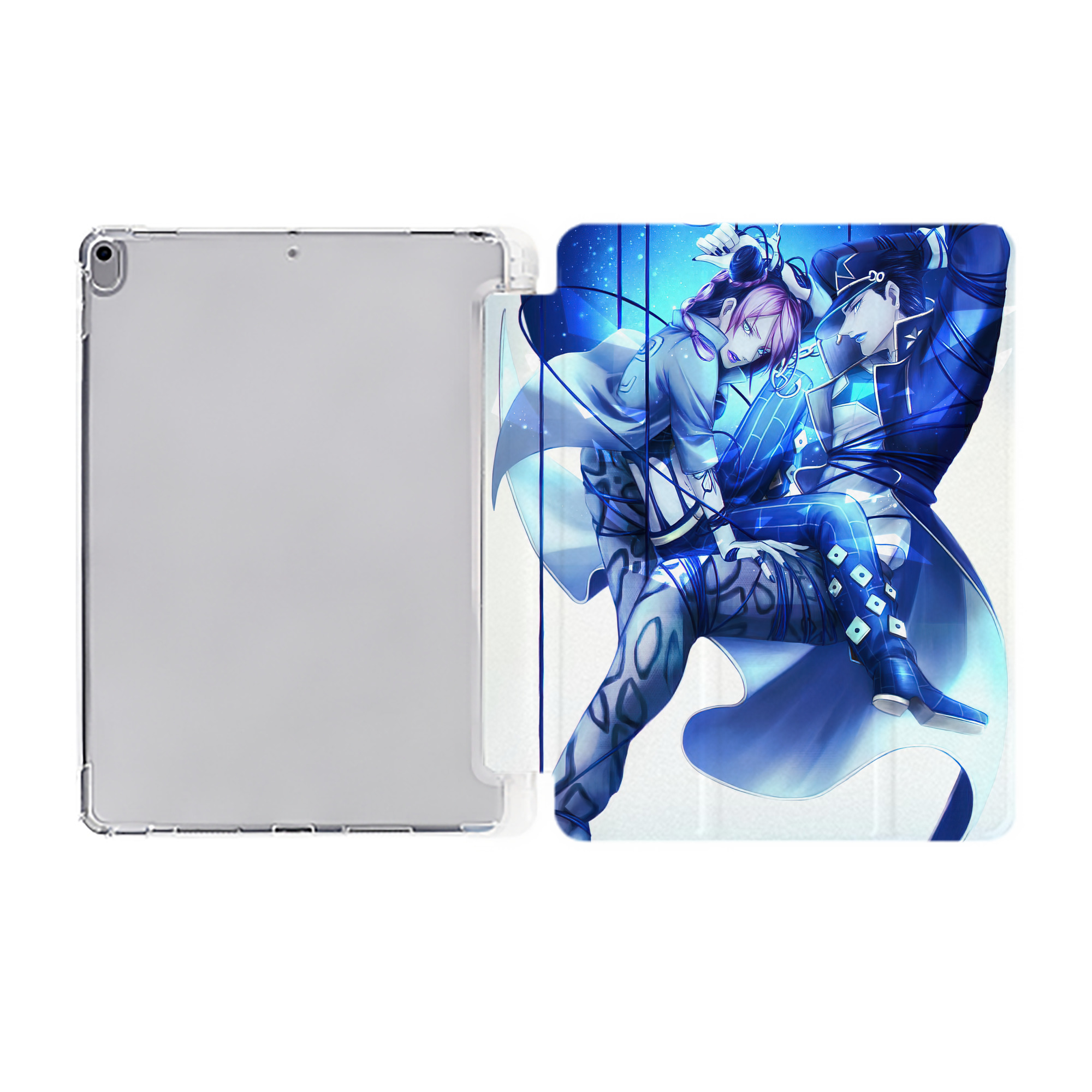 （画像用） ジョジョの奇妙な冒険 JoJo's Bizarre Adventure IPad ケース ペン収納付き 三つ折りスタンド PUレザー×シリコン 対応機種9.5/10.5/10.9インチ